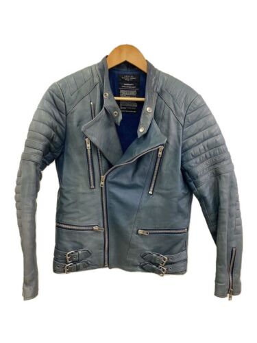 UNUSED RIDER JACKET DOUBLE 2 COW LEATHER Navy Pla… - image 1