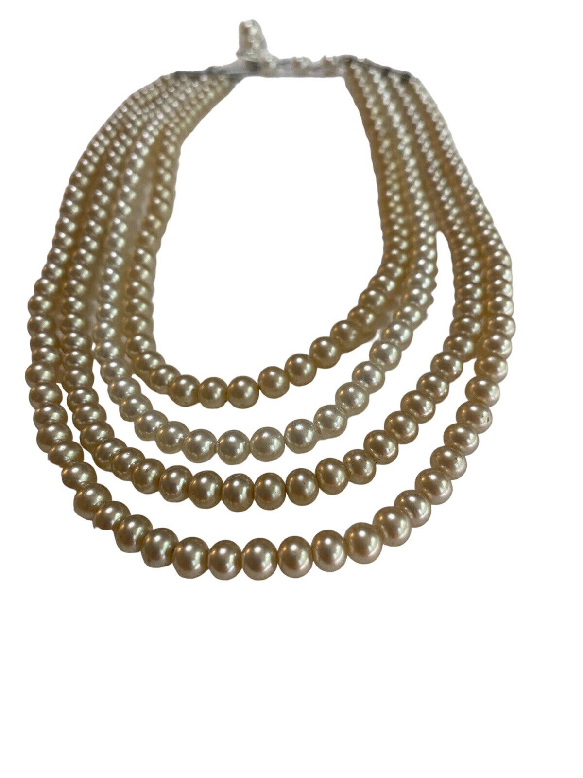 Four Strand Faux Pearl Necklace - image 2