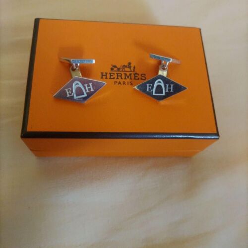 Authentic Hermes Vintage Mens Cufflinks Rhombus St