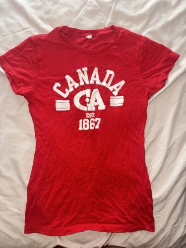 Women’s CANADA Red Short sleeve Shirt Size Extra … - image 1