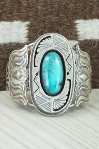 Turquoise and Sterling Silver Bracelet - Navajo - image 1