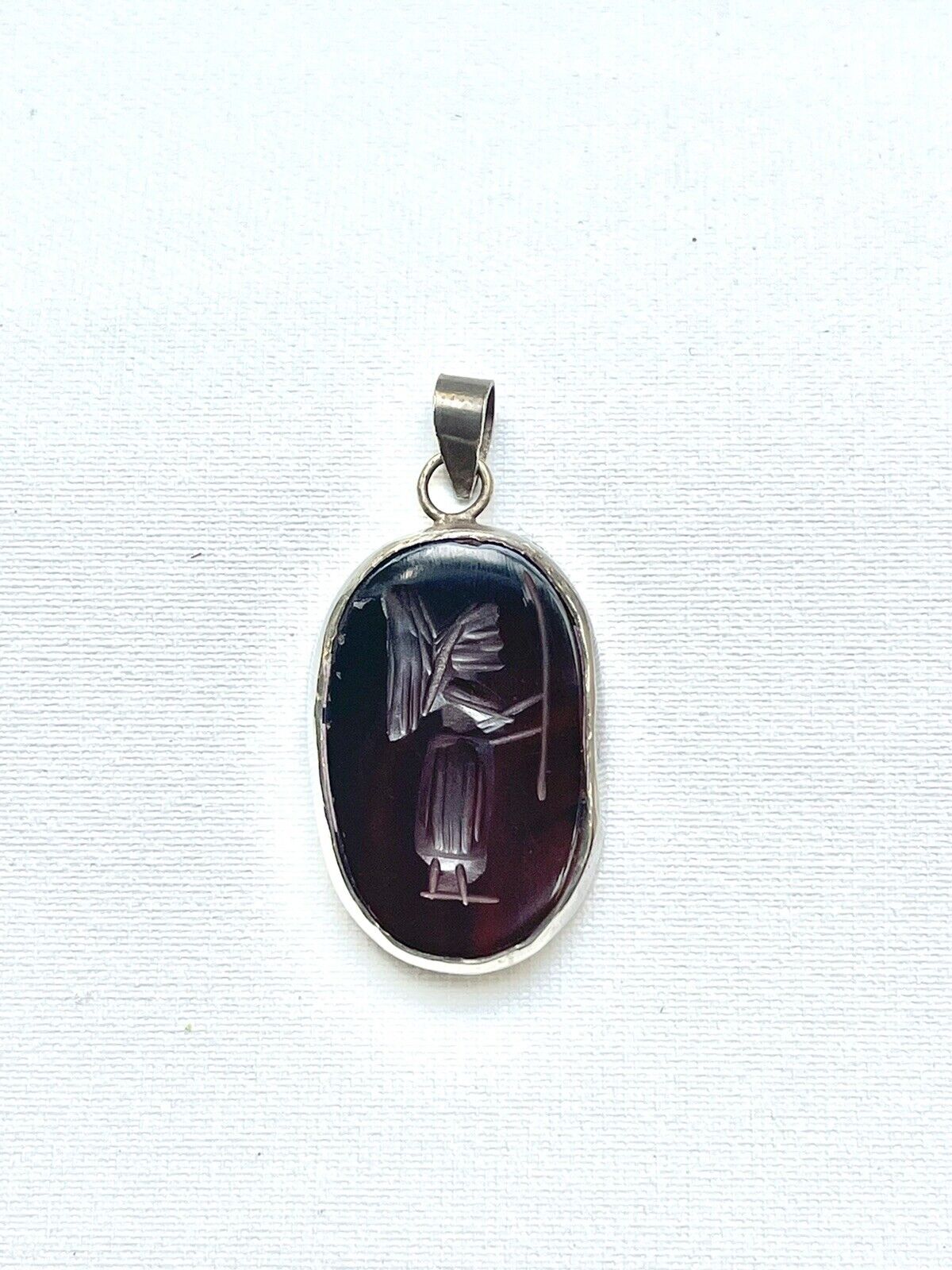 Antique hand carved Agate & silver pendant Persia… - image 8