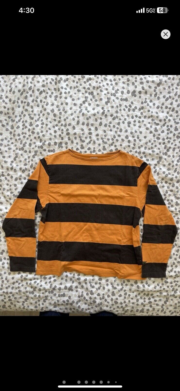 Kapital Orange Black Strippped Long Sleeve Sz3 - image 2