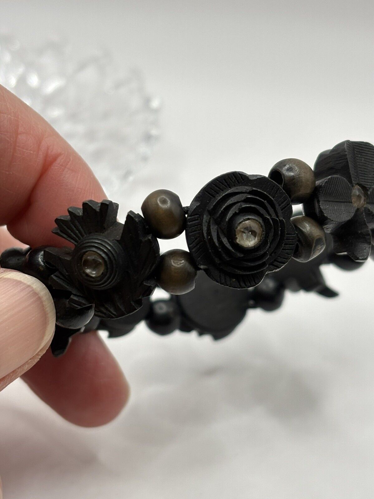 Antique Victorian Irish Bog Oak Mourning Bracelet… - image 3