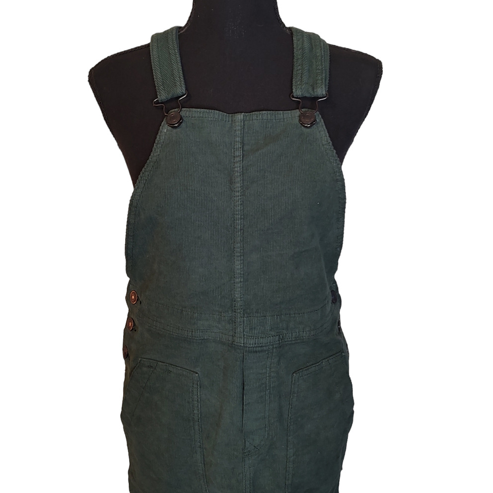 American Eagle Green Corduroy Overall Dress XS - image 2