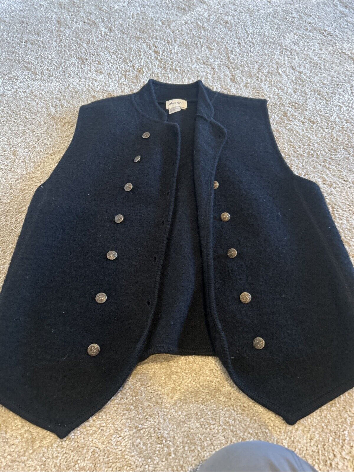 Vintage Ann Wi Button Up Wool Vest M - image 1