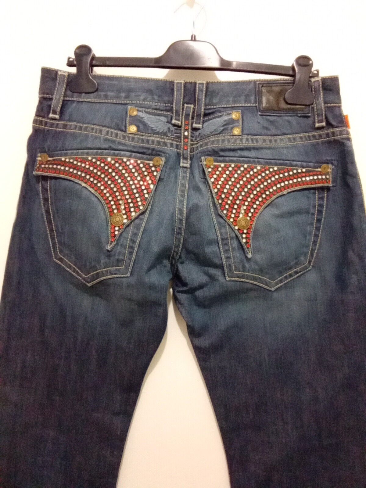 ROBIN'S Jean Blue Jeans Long Flap Red Swarovski/S… - image 7