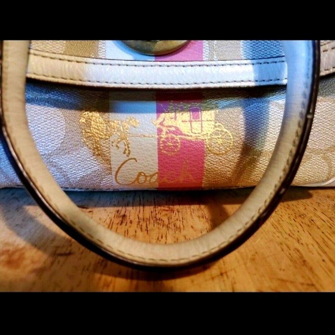 Pretty Pink and White Genuine Coach bag Barbie 90… - image 5