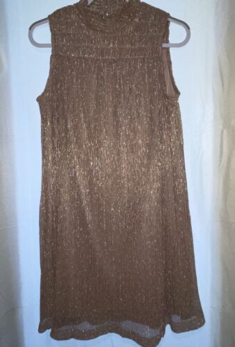 Nine West Dress Size Med SHIMMERY Metallic Rose Go