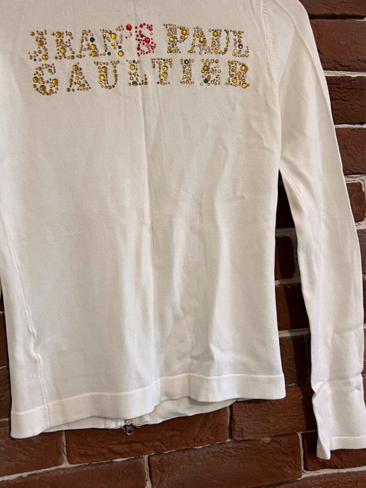 Vintage 90s Jean Paul Gaultier Big Logo Zip Knit … - image 6