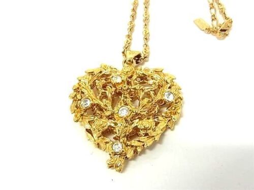 YVES SAINT LAURENT Necklace Vintage Heart Pendant… - image 1