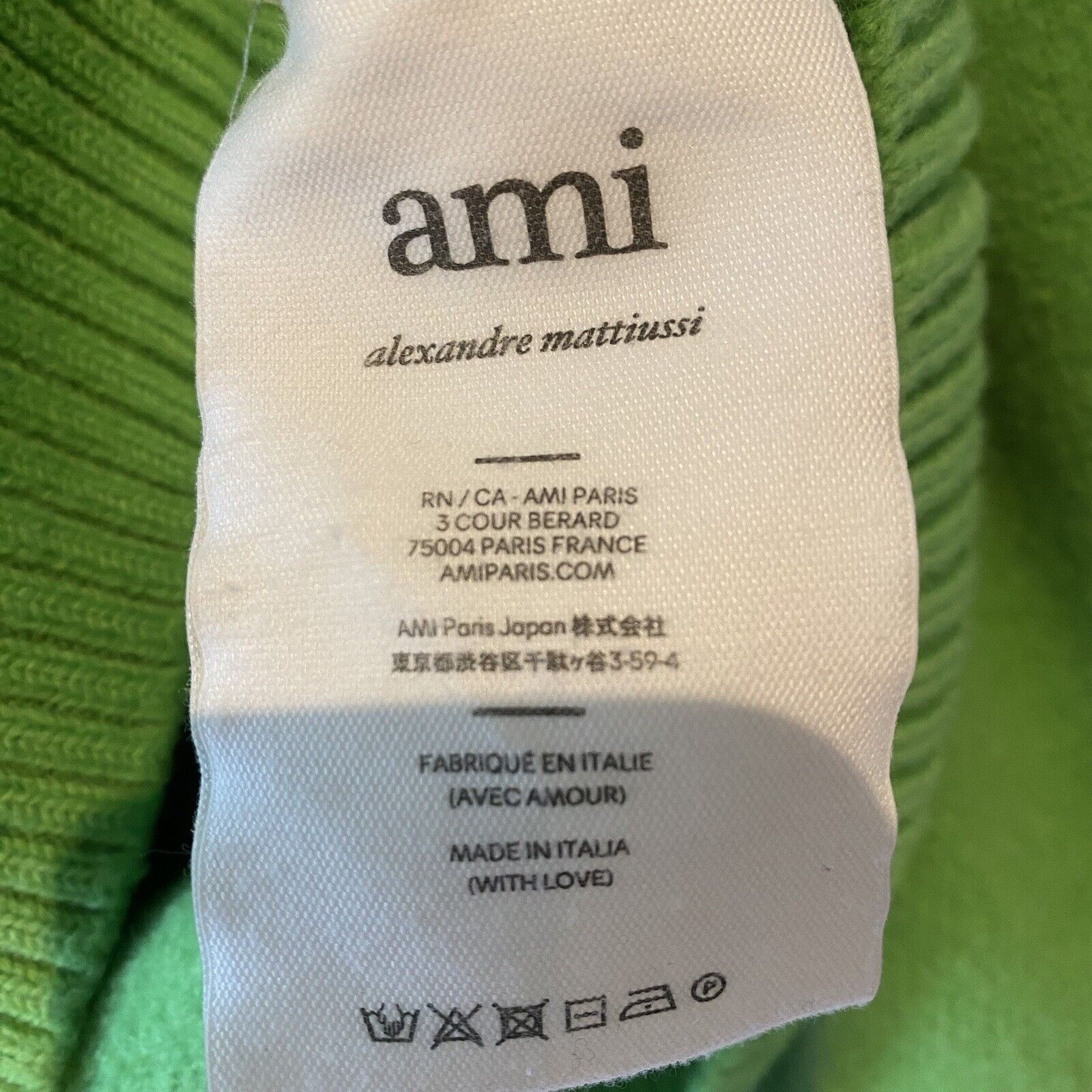 Ami Paris Ami de Coeur Merino Wool Knit Green Hoo… - image 6