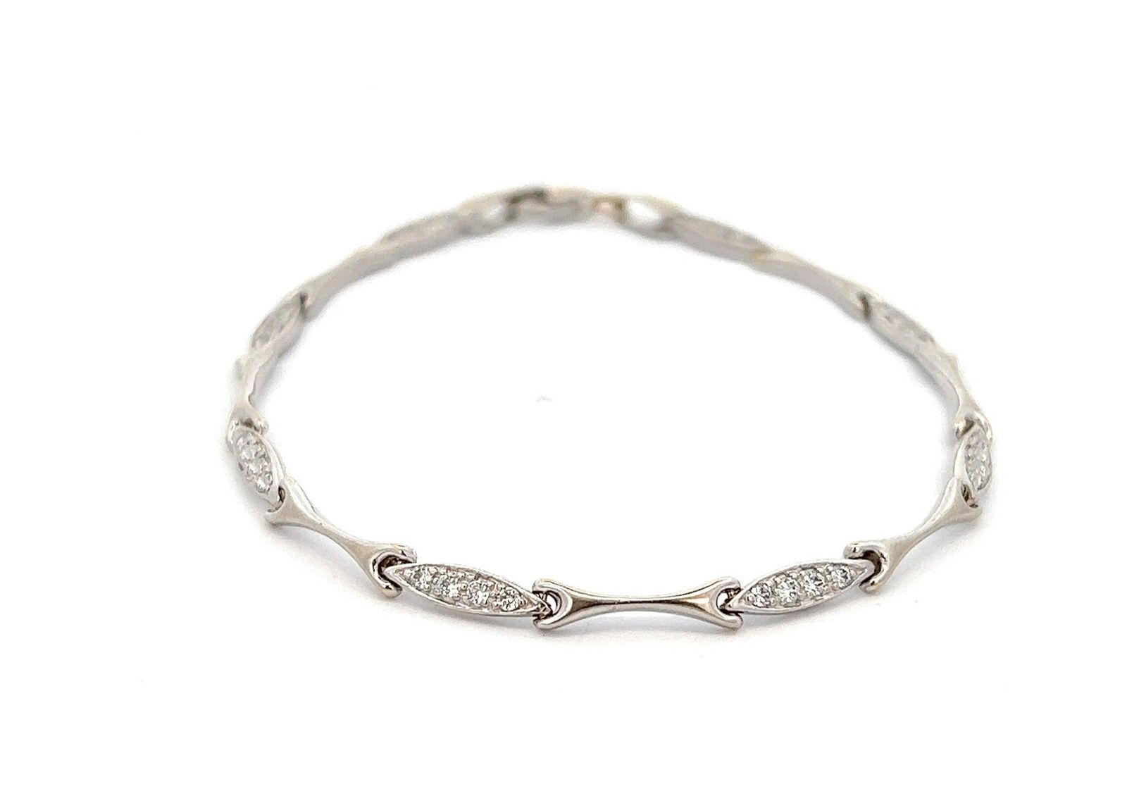 9ct White Gold Cubic Zirconia Bracelet - image 6