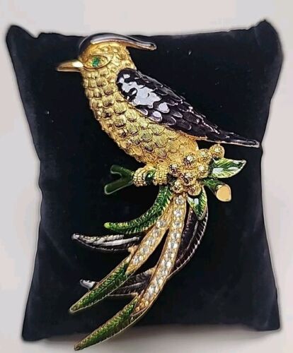 Vintage Signed SPHINX Bird Of Paradise Brooch Pin 