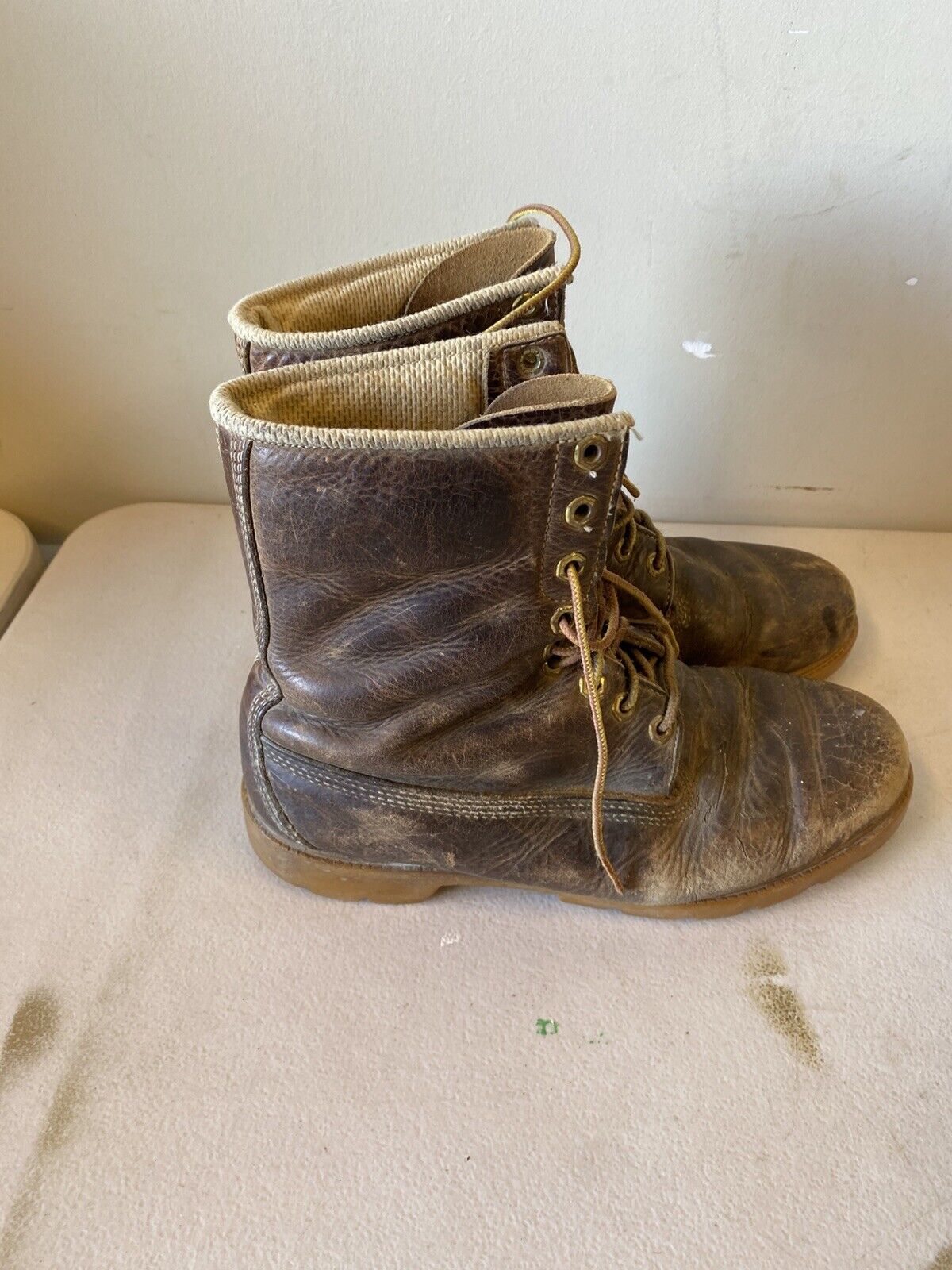 VTG 70s 80s Timberland Leather Boots Sz 12 Workwe… - image 3