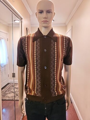 Vintage 60s Fiori Italian Made Knit Polo Cardigan - image 1