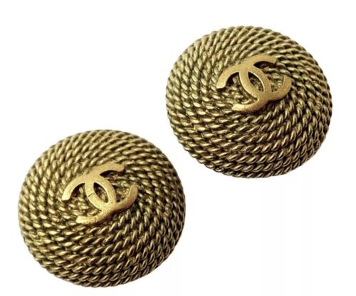 Rare! Vintage Chanel Paris France CC Logo Rope Bu… - image 1