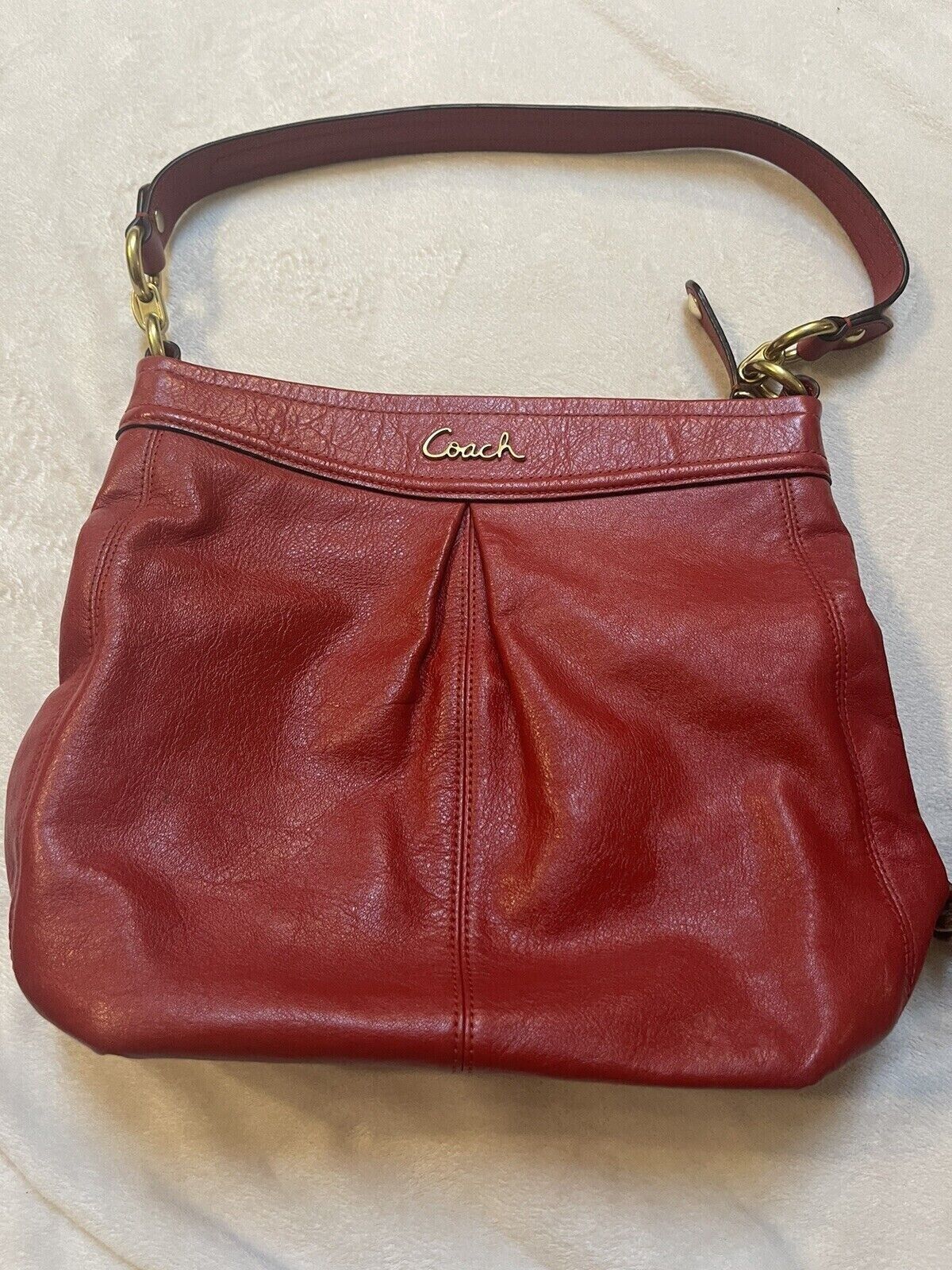 Coach Vintage Red Leather Demi Hobo Satchel  Shou… - image 1