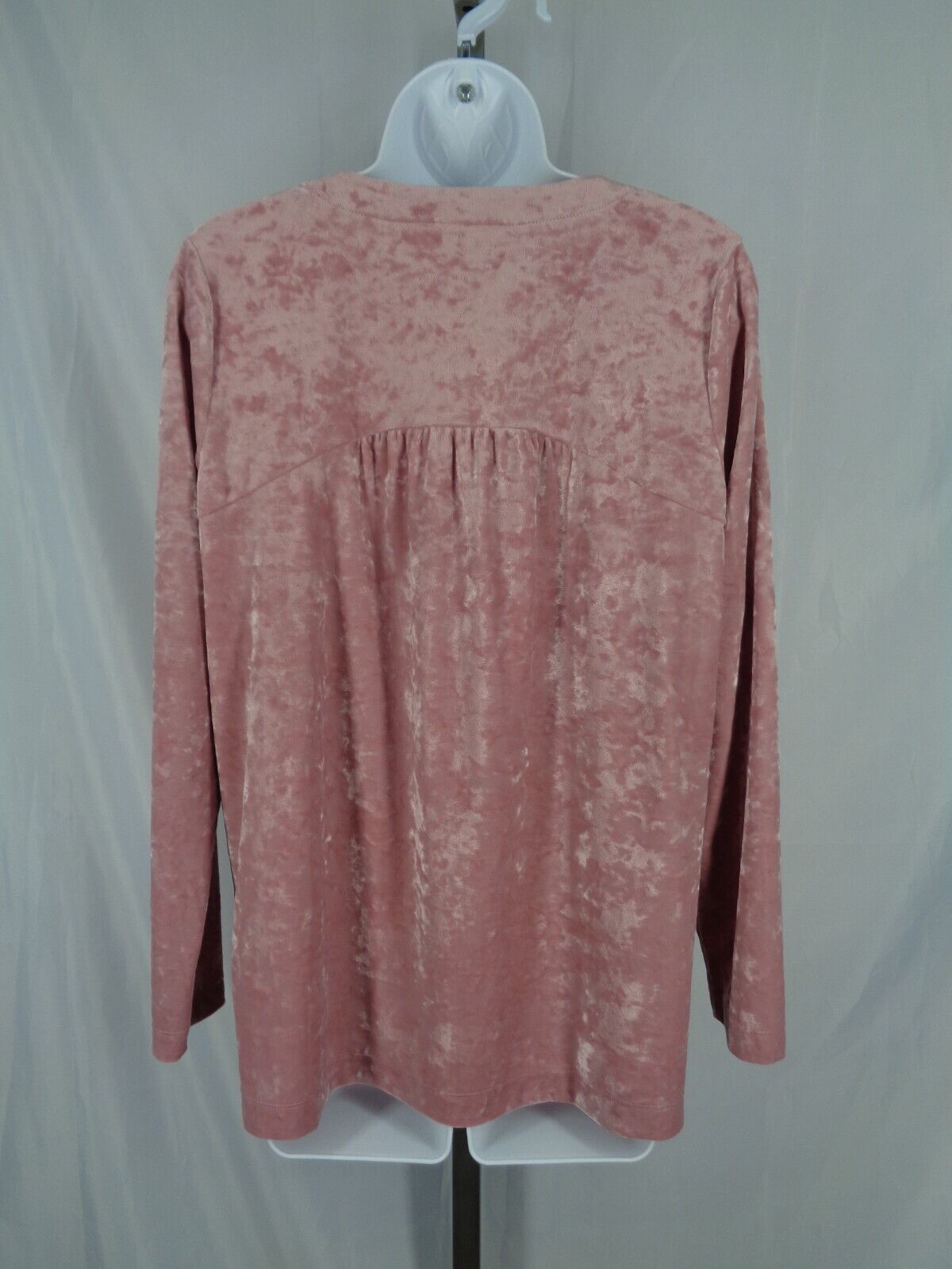 J Jill Pink Crushed Velvet Tunic Top Size Small V… - image 2