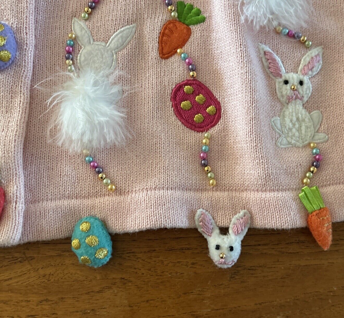 Vintage Jack B. Quick Easter Bunny Appliqué Cardi… - image 7