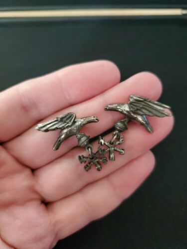 Vintage Rare Monet Eagle Bird Compass Clip On Ear… - image 1