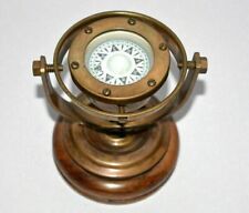 brass nautical gimbal compass vintage ship's binnacle gimballed compass.