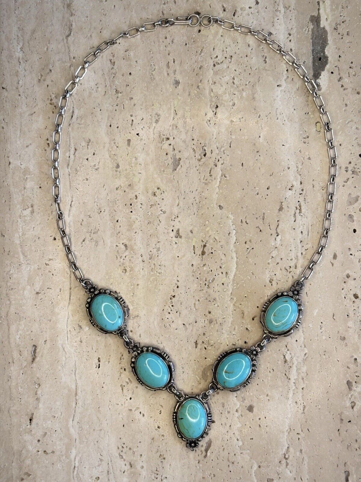 Carol Felley Necklace Turquoise Silver Vintage Na… - image 4