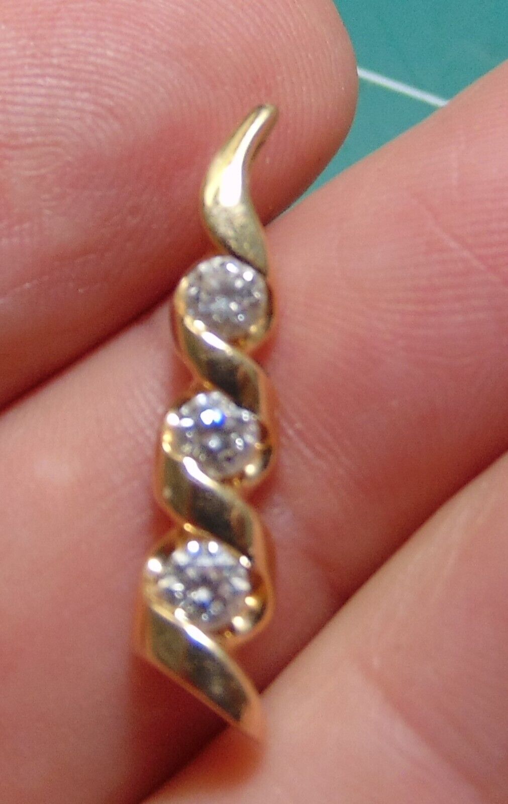 14K Yellow Gold .50ct Diamond Swirl Pendant 3.0 g… - image 2