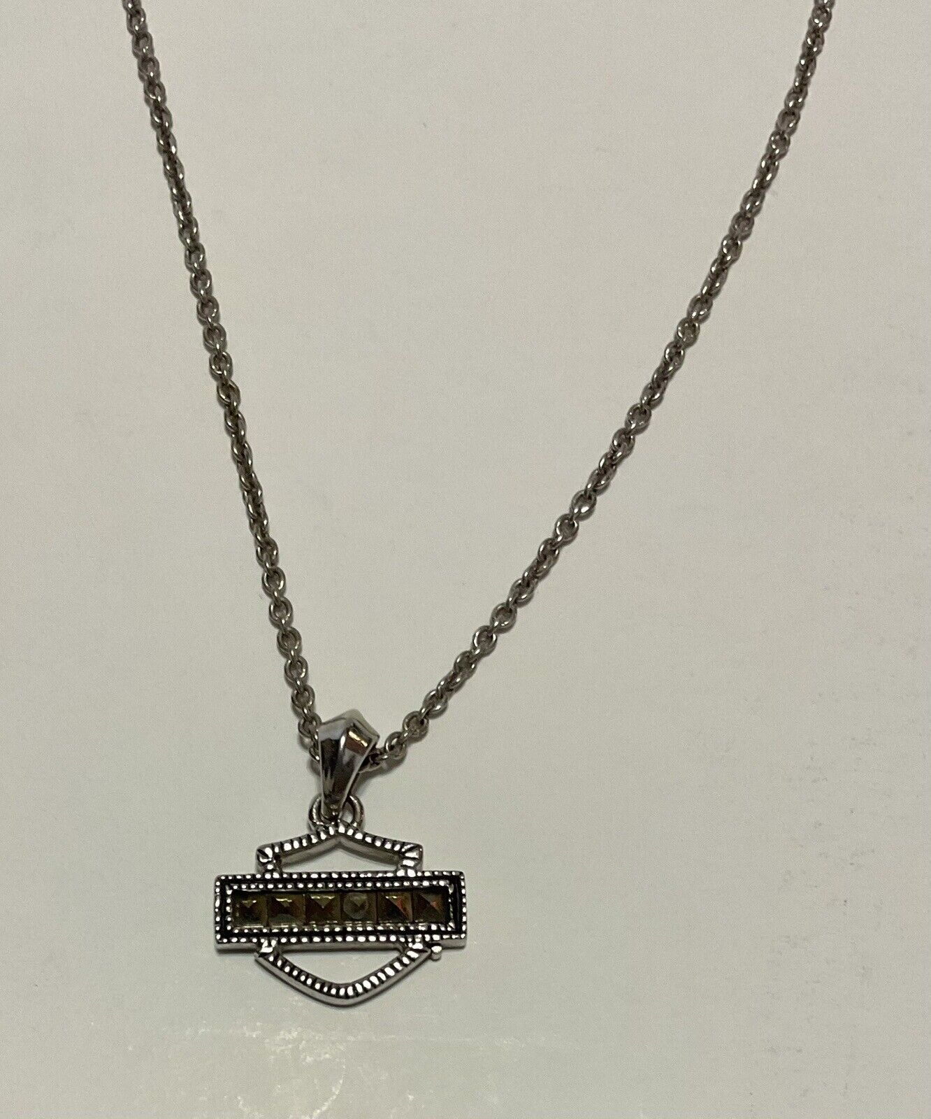 Harley-Davidson Sterling Silver & Marcasite Bar &… - image 3