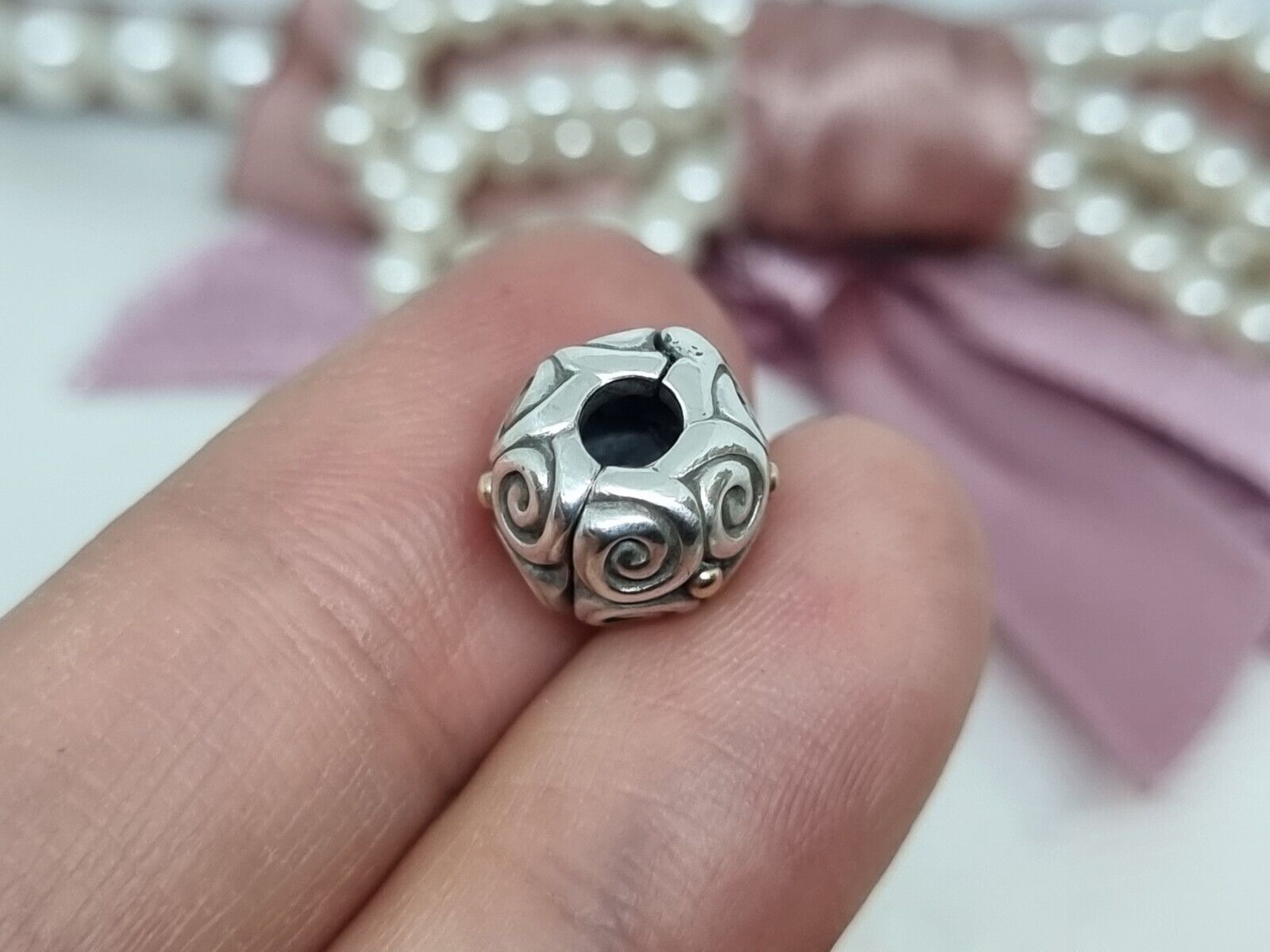 Genuine Pandora Silver & 14k Gold Elemental Flow … - image 6