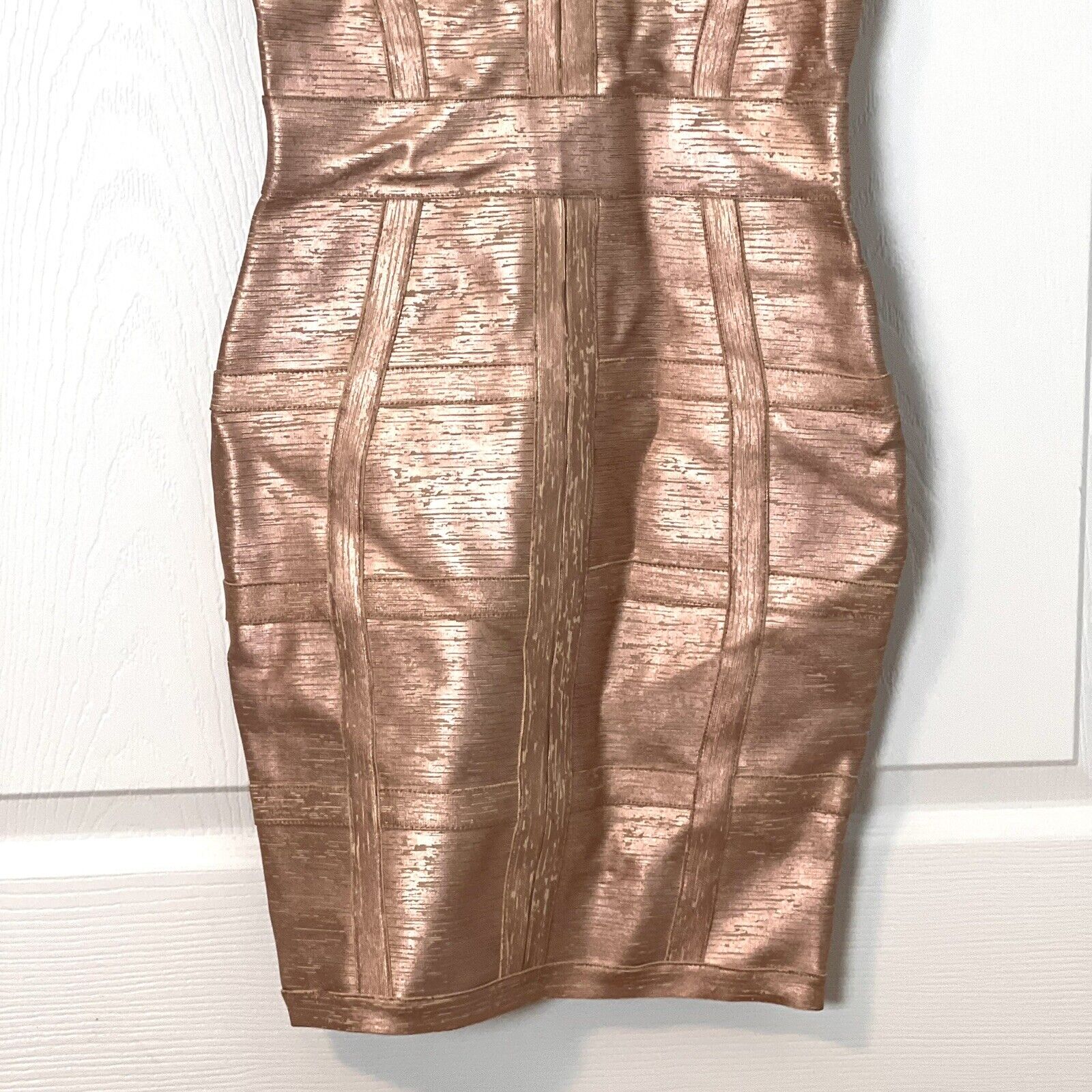 Rose Gold Bandage Bodycon Cocktail Dress - image 8