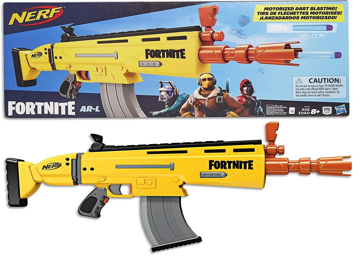 Nerf Fortnite AR-L Scar Elite Blaster Motorized Blaster Ages 8+ Toy Gun ...