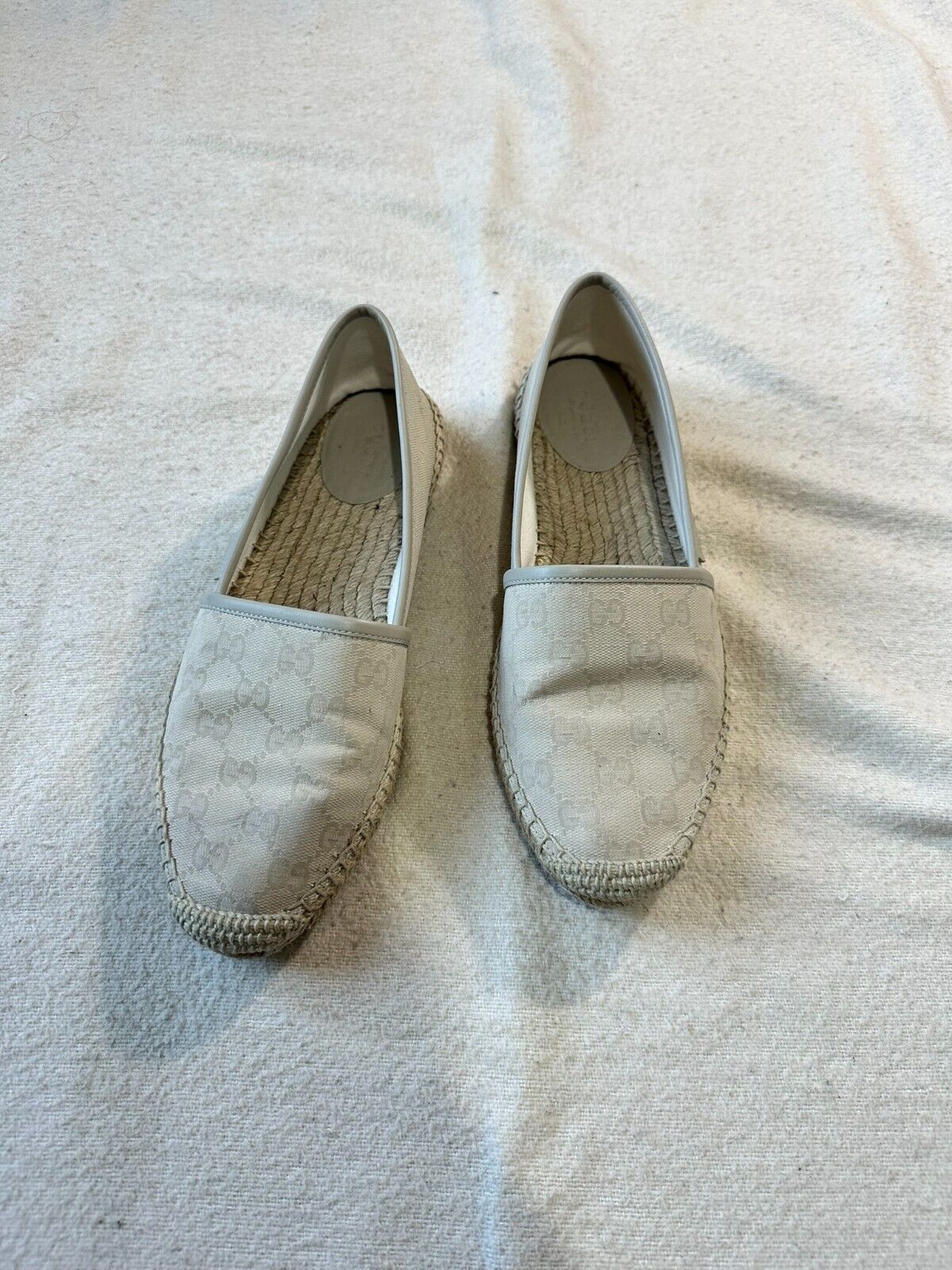 Authentic Gucci Espadrilles GG Monogram Canvas Iv… - image 2