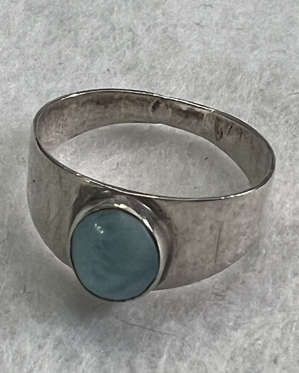 Vintage Blue Larimar 925 Sterling Silver Ring Siz… - image 7