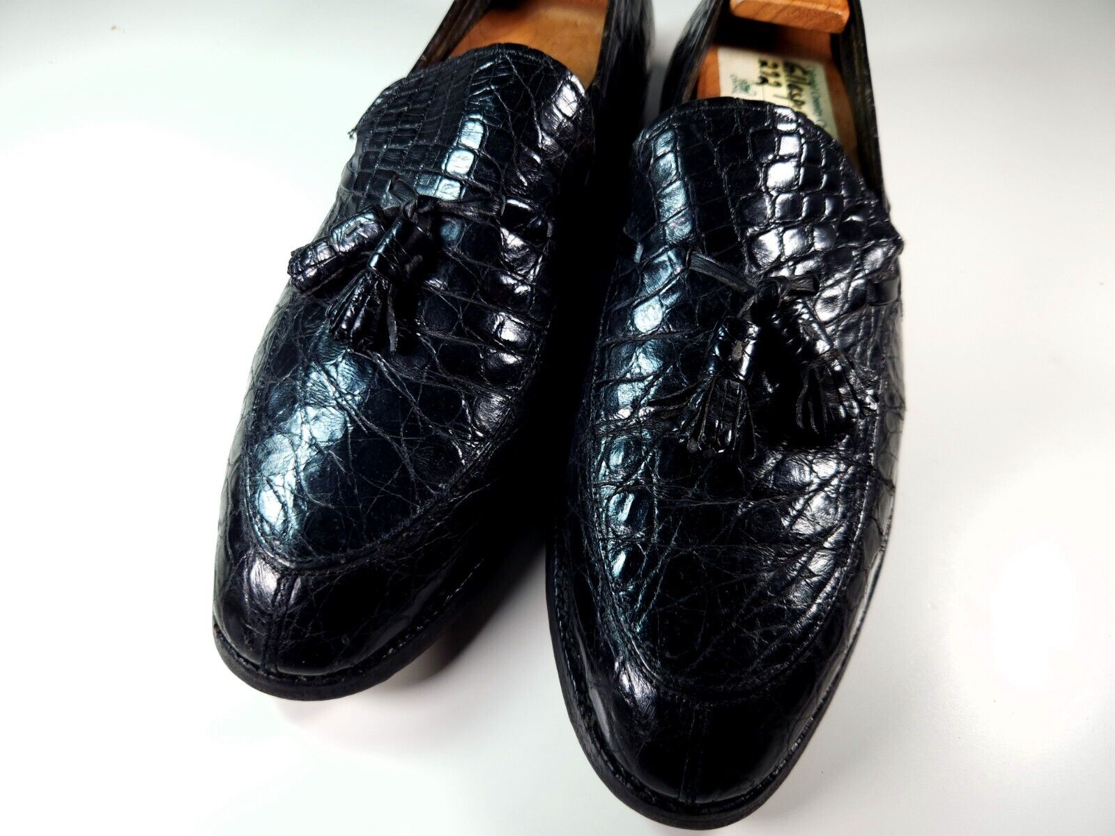 Unknown Make Vintage Black Alligator Loafers - image 4