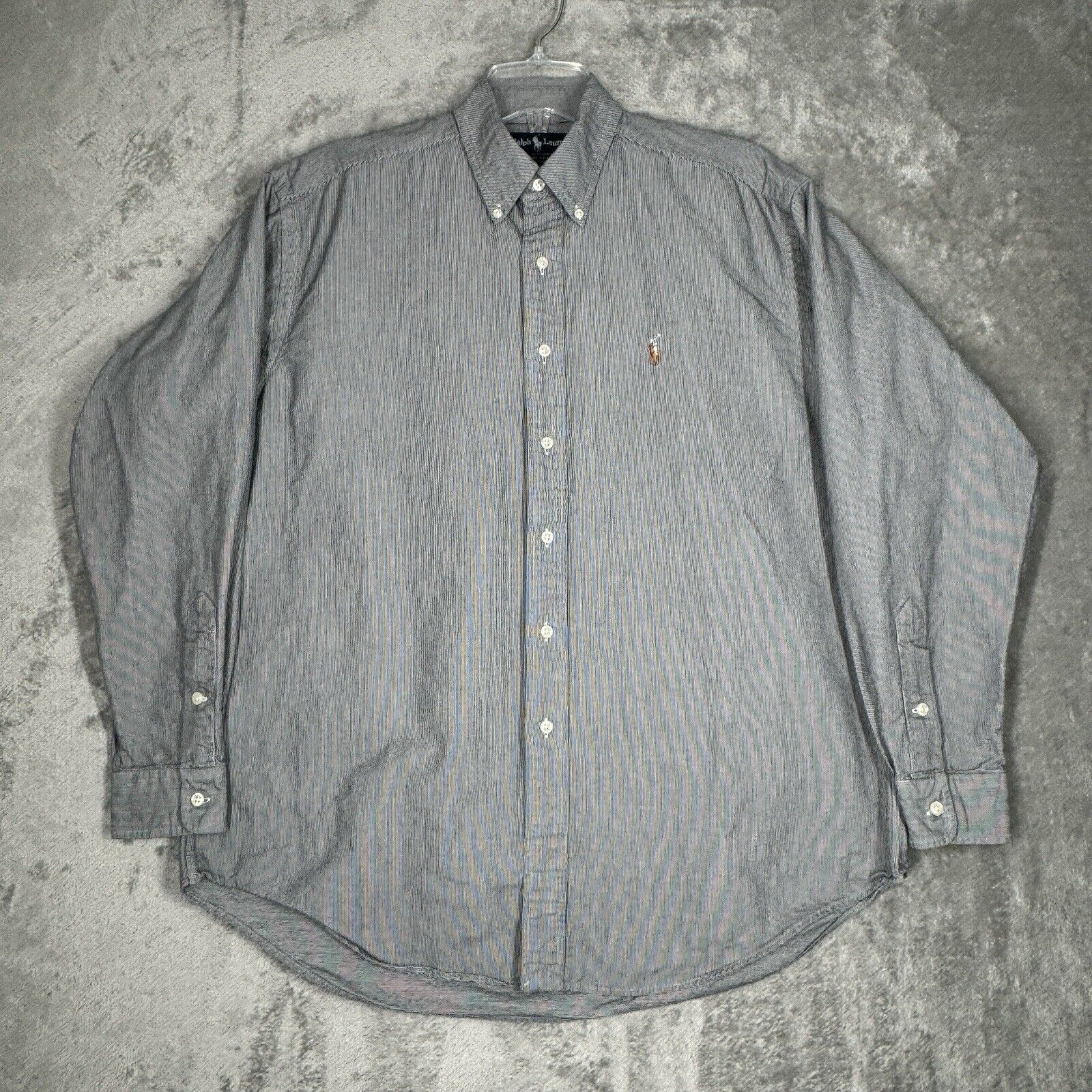 Ralph Lauren Shirt Mens Large Gray Check Plaid Bl… - image 2