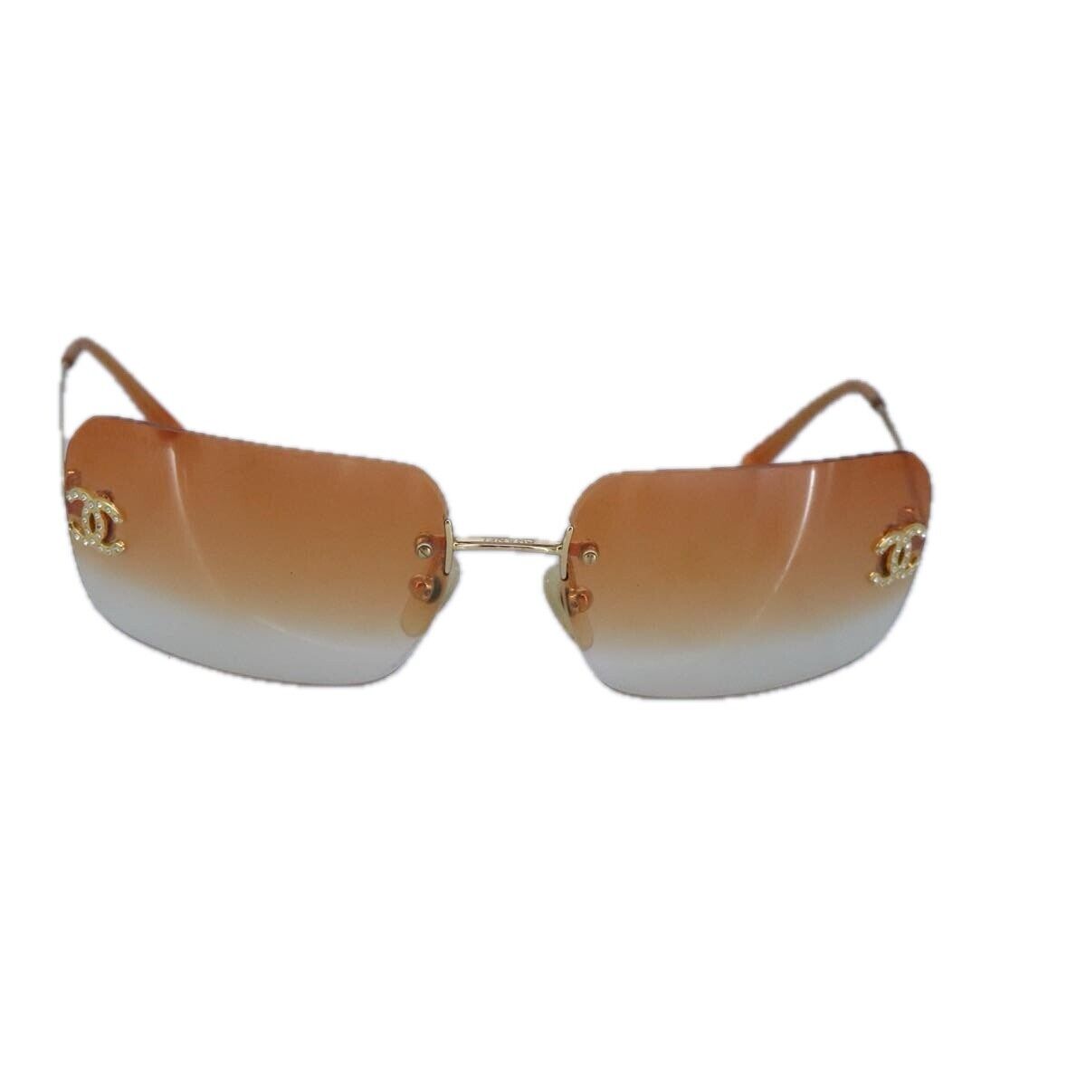 CHANEL Sunglasses metal Orange CC Auth bs20085 - image 13