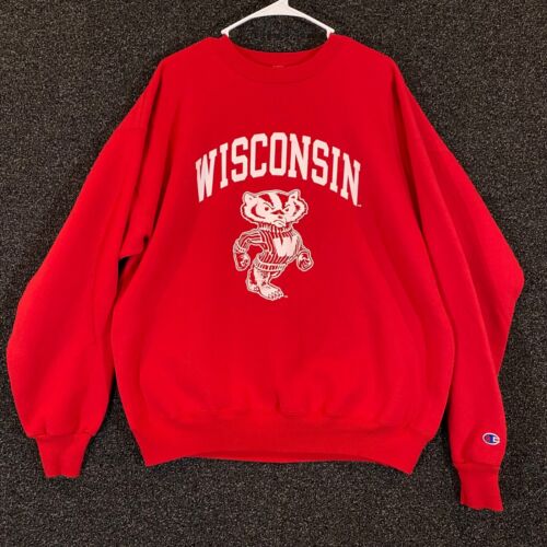 Vintage WISCONSIN BADGERS Swetshirt Mens XL Red C… - image 1