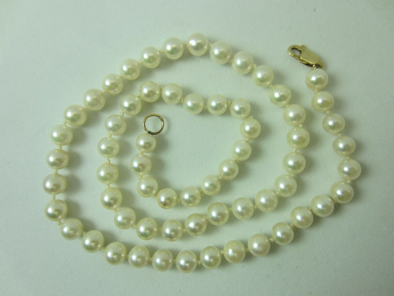 Genuine Saltwater Cultured Pearl Necklace 6 mm 17… - image 3