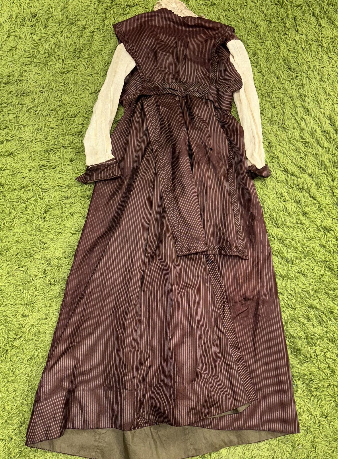 Authentic Antique 1900s Striped Dress! - image 3