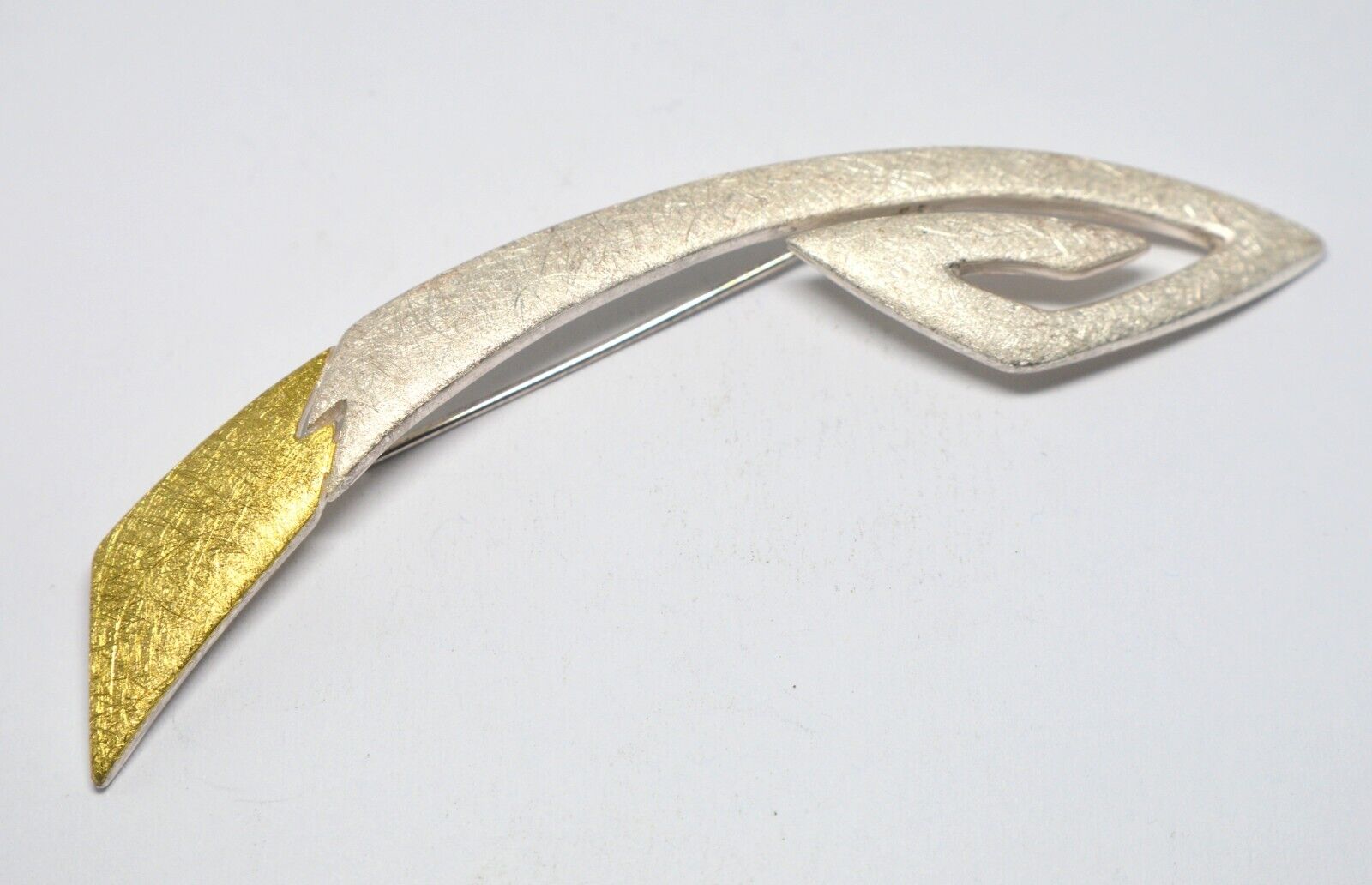 LARGE ! 925 STERLING SILVER DESIGNER LONG BROOCH - image 2