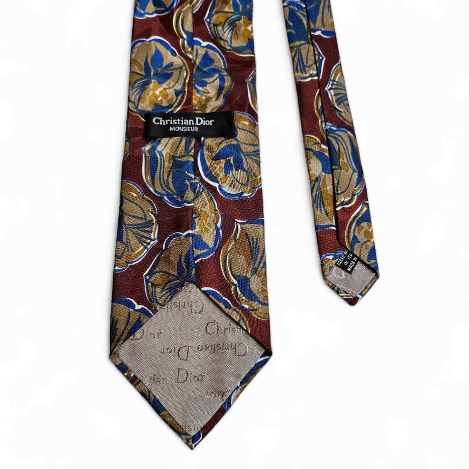 Christian Dior Men's Floral Silk Tie - image 1