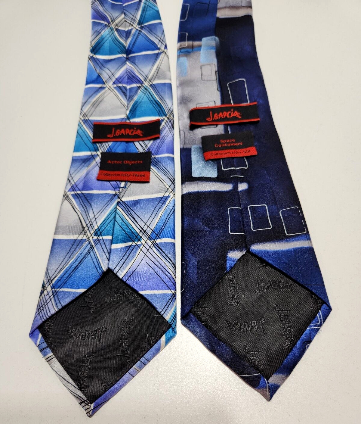 2 J Garcia Aztec Objects Blue Men's Tie & Space C… - image 2