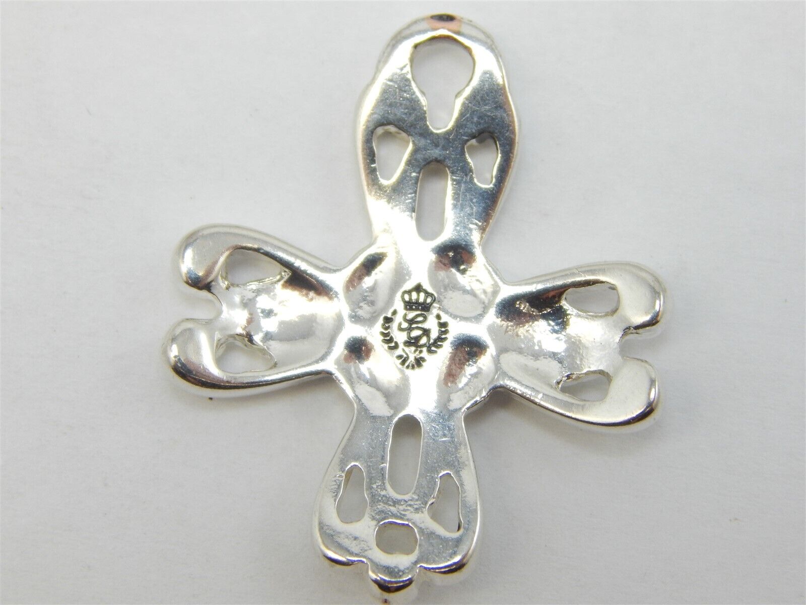 STERLING SILVER 925 DESIGNER BEAD CENTER CROSS PE… - image 4