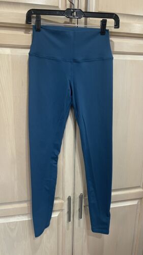 Alo Blue Yoga Leggings With Translucent Strip Siz… - image 1