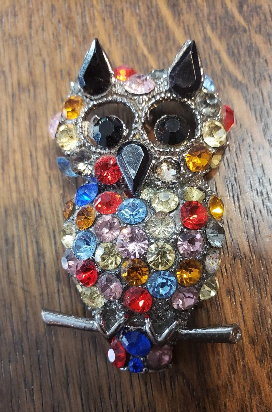 Vintage Rhinestone Owl Pendant Jewelry Owl Lover … - image 1