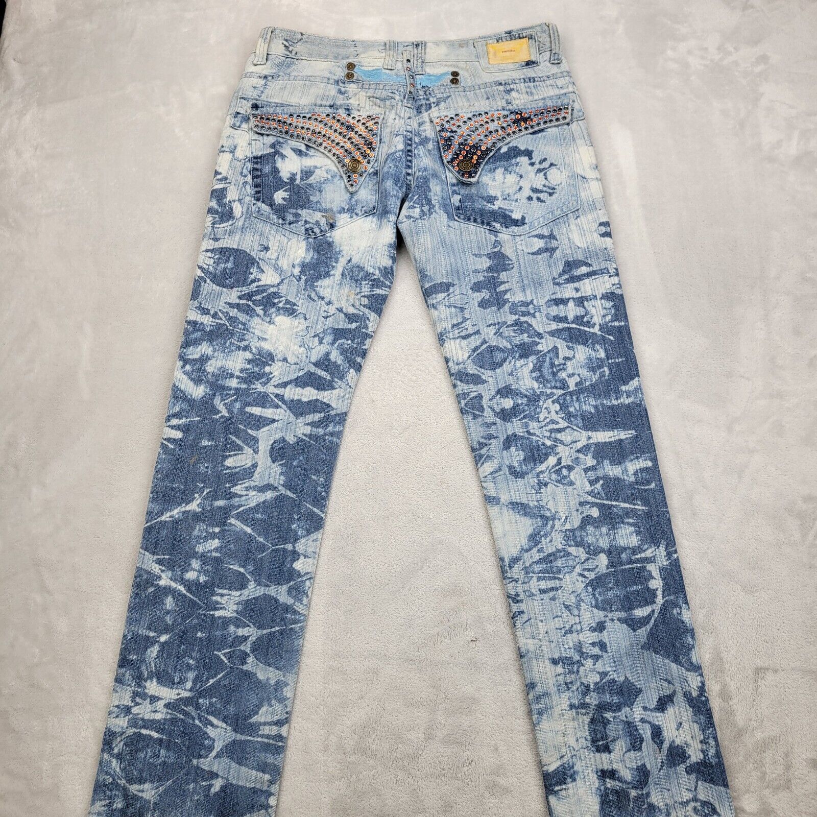 Robins Jean Mens 32x28 Denim Straight Pants Acid … - image 3