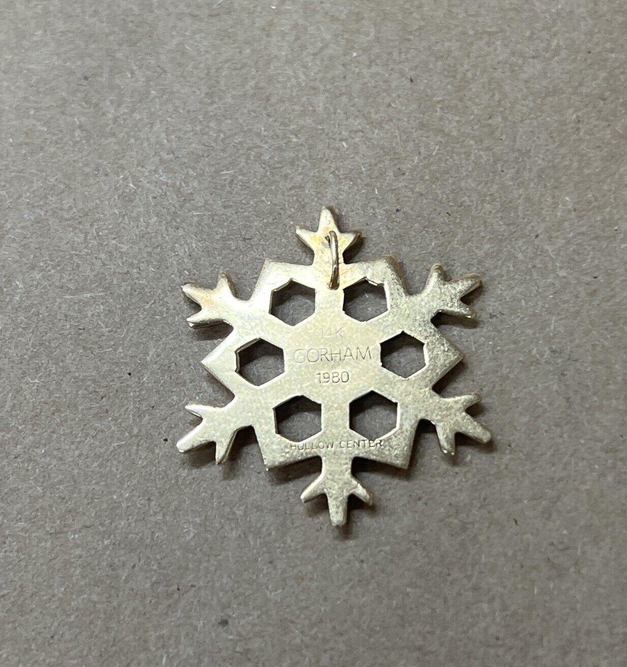 Gorham 14K Yellow Gold Snowflake Pendant 1980 3.4g - image 2