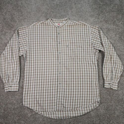 Vintage Levi’s Shirt Mens Large Band Collar Long … - image 1