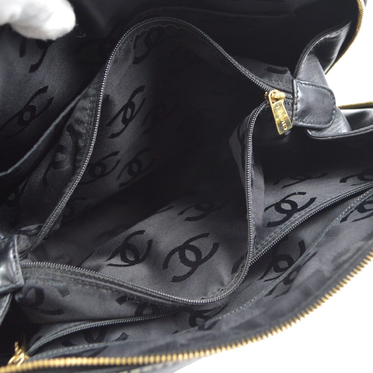 Chanel Black Calfskin Wild Stitch Handbag 110398 - image 9